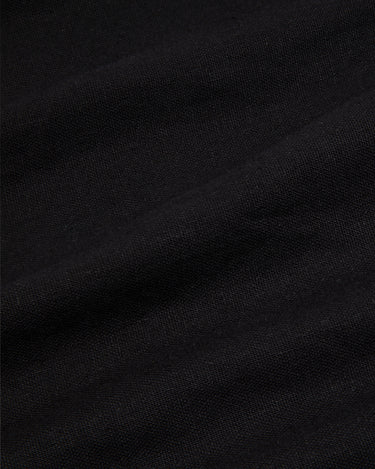 Linen-Blend Puff Sleeve Mini Dress - Black